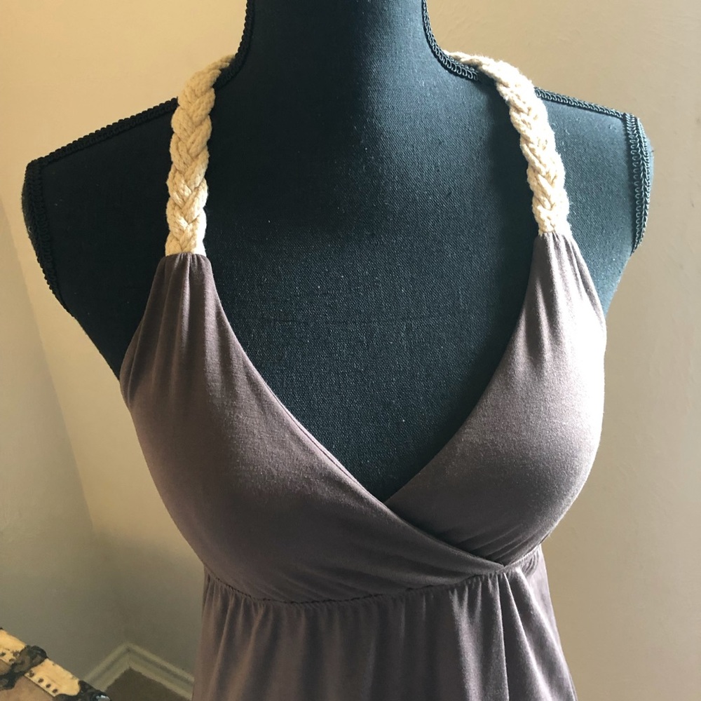 Sundress Sz 3/5! Brown /braided straps! NWOT
